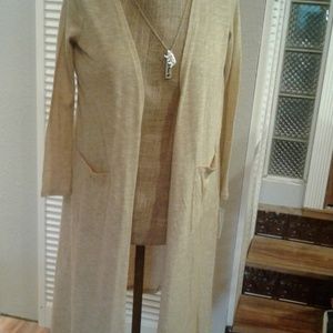 🌻🦉TAN HEATHERED SARAH DUSTER CARDIGAN🦉🌻